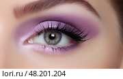lashes makeup purple ai generated. Стоковое AI-изображение, AI-художник Vectorwin / Фотобанк Лори