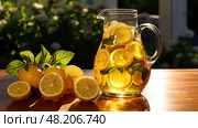 glass sun tea ai generated. Стоковое AI-изображение, AI-художник Vectorwin / Фотобанк Лори