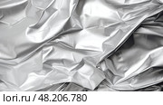 crinkled silver foil texture background ai generated. Стоковое AI-изображение, AI-художник Vectorwin / Фотобанк Лори