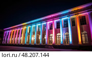 fa?§ade led lighting equipment ai generated. Стоковое AI-изображение, AI-художник Vectorwin / Фотобанк Лори