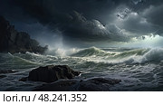 unpredictability choppy waters ai generated. Стоковое AI-изображение, AI-художник Vectorwin / Фотобанк Лори