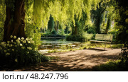 trees monet house ai generated. Стоковое AI-изображение, AI-художник Vectorwin / Фотобанк Лори