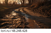 ruts dirt road texture ai generated. Стоковое AI-изображение, AI-художник Vectorwin / Фотобанк Лори