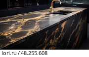 veining black and gold marble ai generated. Стоковое AI-изображение, AI-художник Vectorwin / Фотобанк Лори