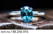 ring blue zircon ai generated. Стоковое AI-изображение, AI-художник Vectorwin / Фотобанк Лори