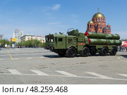 Пусковая установка 51П6 на шасси МЗКТ-7930 зенитного ракетного комплекса С-400. Волгоград, Россия. Редакционное фото, фотограф Андрей Цыганков / Фотобанк Лори