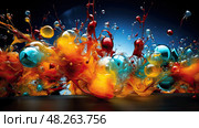 molecules chemistry atoms ai generated. Стоковое AI-изображение, AI-художник Vectorwin / Фотобанк Лори