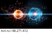 electron hydrogen atom ai generated. Стоковое AI-изображение, AI-художник Vectorwin / Фотобанк Лори