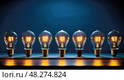 breakthrough light bulbs idea ai generated. Стоковое AI-изображение, AI-художник Vectorwin / Фотобанк Лори