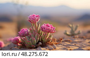 adaptability pink succulents ai generated. Стоковое AI-изображение, AI-художник Vectorwin / Фотобанк Лори