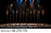 amplifiers stage equipment ai generated. Стоковое AI-изображение, AI-художник Vectorwin / Фотобанк Лори