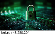 firewall information technology computer security ai generated. Стоковое AI-изображение, AI-художник Vectorwin / Фотобанк Лори