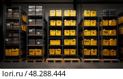 lifespan forklift batteries ai generated. Стоковое AI-изображение, AI-художник Vectorwin / Фотобанк Лори