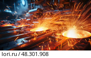 molten welding fire. Стоковое AI-изображение, AI-художник Vectorwin / Фотобанк Лори