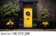 black charleston door ai generated. Стоковое AI-изображение, AI-художник Vectorwin / Фотобанк Лори