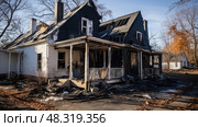smoke bad house ai generated. Стоковое AI-изображение, AI-художник Vectorwin / Фотобанк Лори