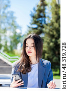 Close up beautiful asian kazakh brunette woman. Стоковое фото, фотограф Андрей Аркуша / Фотобанк Лори