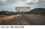 empty blank road sign ai generated. Стоковое AI-изображение, AI-художник Vectorwin / Фотобанк Лори