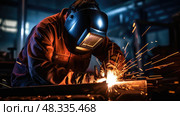 welding metal fabricator ai generated. Стоковое AI-изображение, AI-художник Vectorwin / Фотобанк Лори