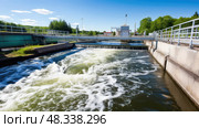 environment wastewater treatment plant ai generated. Стоковое AI-изображение, AI-художник Vectorwin / Фотобанк Лори