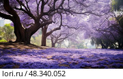 branches jacaranda tree ai generated. Стоковое AI-изображение, AI-художник Vectorwin / Фотобанк Лори