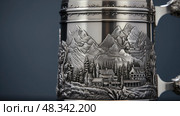 pewter beer steins ai generated. Стоковое AI-изображение, AI-художник Vectorwin / Фотобанк Лори
