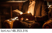 reading new book ai generated. Стоковое AI-изображение, AI-художник Vectorwin / Фотобанк Лори