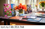 nture photos on a table ai generated. Стоковое AI-изображение, AI-художник Vectorwin / Фотобанк Лори