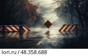 closure road closed detour ai generated. Стоковое AI-изображение, AI-художник Vectorwin / Фотобанк Лори