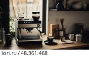 espresso desk coffee ai generated. Стоковое AI-изображение, AI-художник Vectorwin / Фотобанк Лори