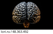 complexity brain on black ai generated. Стоковое AI-изображение, AI-художник Vectorwin / Фотобанк Лори