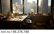 disorganized dirty office ai generated. Стоковое AI-изображение, AI-художник Vectorwin / Фотобанк Лори