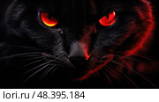 spooky scary red eyes ai generated. Стоковое AI-изображение, AI-художник Vectorwin / Фотобанк Лори