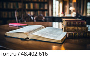 study open book library ai generated. Стоковое AI-изображение, AI-художник Vectorwin / Фотобанк Лори