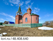 Церковь Георгия Победоносца (Георгиевская церковь). Село Солобоево. Исетский район. Тюменская область (2019 год). Стоковое фото, фотограф Александр Тараканов / Фотобанк Лори