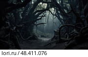 twisted haunted trees ai generated. Стоковое AI-изображение, AI-художник Vectorwin / Фотобанк Лори