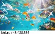 swimmg fish in water ai generated. Стоковое AI-изображение, AI-художник Vectorwin / Фотобанк Лори