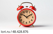 time alarm clock red ai generated. Стоковое AI-изображение, AI-художник Vectorwin / Фотобанк Лори