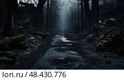 abandoned dark road ai generated. Стоковое AI-изображение, AI-художник Vectorwin / Фотобанк Лори