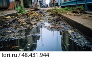 drainage stagnant water ai generated. Стоковое AI-изображение, AI-художник Vectorwin / Фотобанк Лори