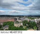 Aerial view of the historical center near Edinburgh Castle. Edinburgh. Scotland (2010 год). Стоковое фото, фотограф Сергей Пристяжнюк (Serg Zastavkin) / Фотобанк Лори
