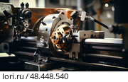 work metal lathe ai generated. Стоковое AI-изображение, AI-художник Vectorwin / Фотобанк Лори