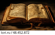calligraphy open book old ai generated. Стоковое AI-изображение, AI-художник Vectorwin / Фотобанк Лори