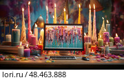 designs candle on desk ai generated. Стоковое AI-изображение, AI-художник Vectorwin / Фотобанк Лори
