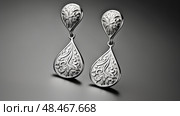 teardrop silver earrings ai generated. Стоковое AI-изображение, AI-художник Vectorwin / Фотобанк Лори
