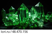 jade green crystals ai generated. Стоковое AI-изображение, AI-художник Vectorwin / Фотобанк Лори