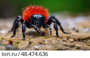 texture red velvet ant ai generated. Стоковое AI-изображение, AI-художник Vectorwin / Фотобанк Лори