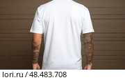 crewneck white tee shirt front and back ai generated. Стоковое AI-изображение, AI-художник Vectorwin / Фотобанк Лори