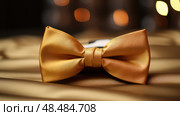fashion gold bow tie ai generated. Стоковое AI-изображение, AI-художник Vectorwin / Фотобанк Лори