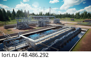 chlorination water treatment plants ai generated. Стоковое AI-изображение, AI-художник Vectorwin / Фотобанк Лори